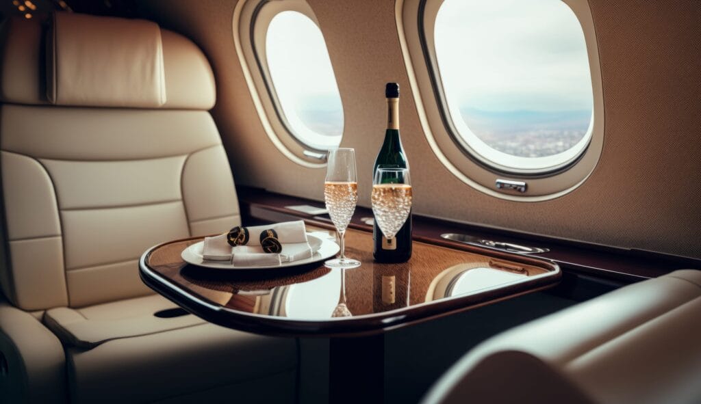 Elegant luxury travel experiences in 2025, including a yacht, private jet, and exotic resort views