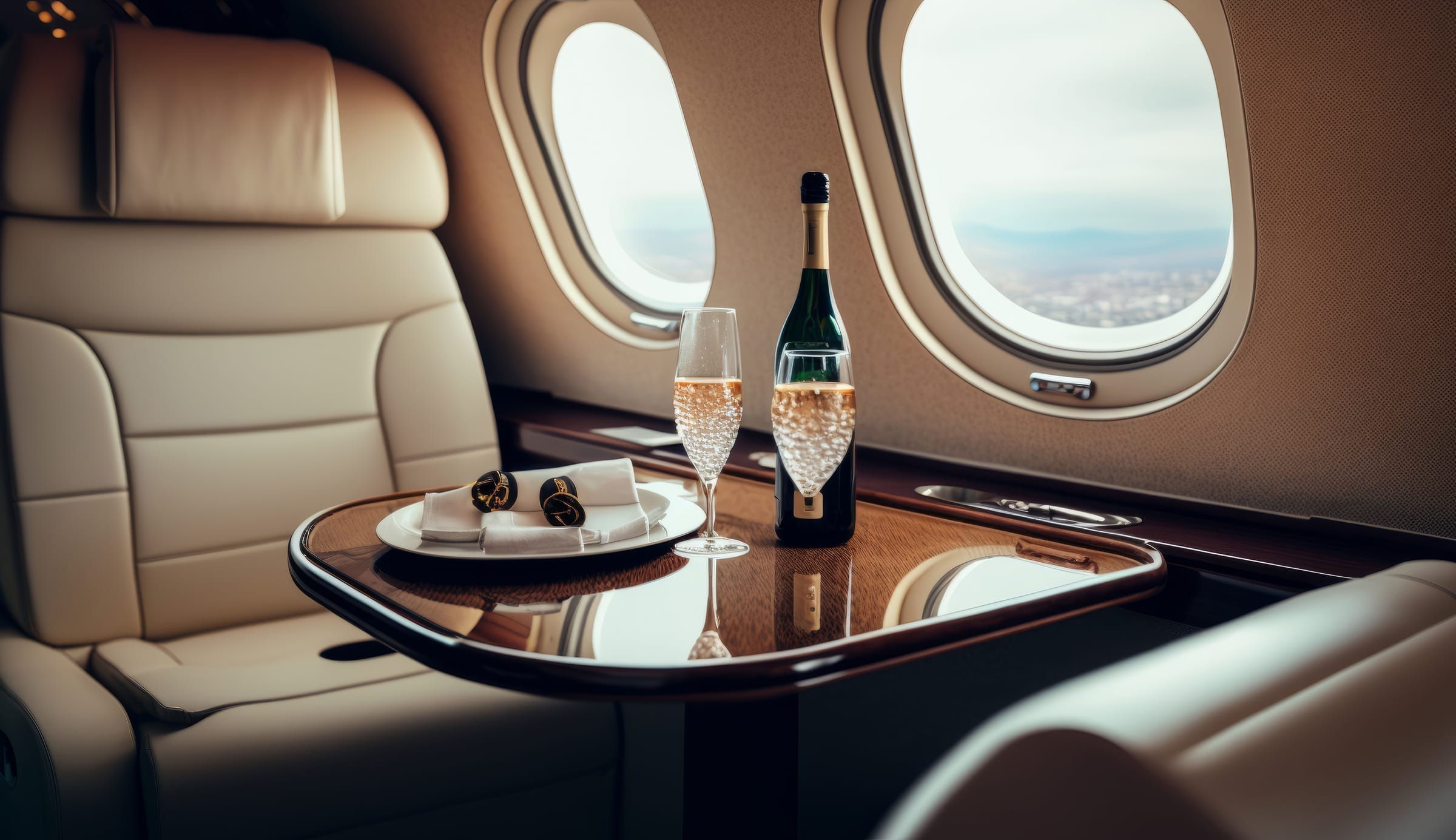 Elegant luxury travel experiences in 2025, including a yacht, private jet, and exotic resort views